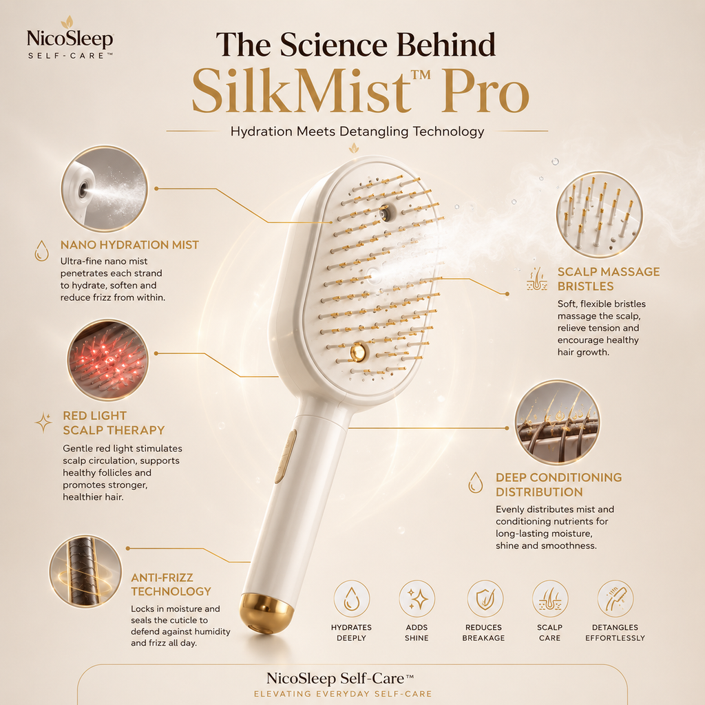 3-in-1 Steam Mist Hair Brush™ – Hydrate, Detangle & Massage in One Stroke