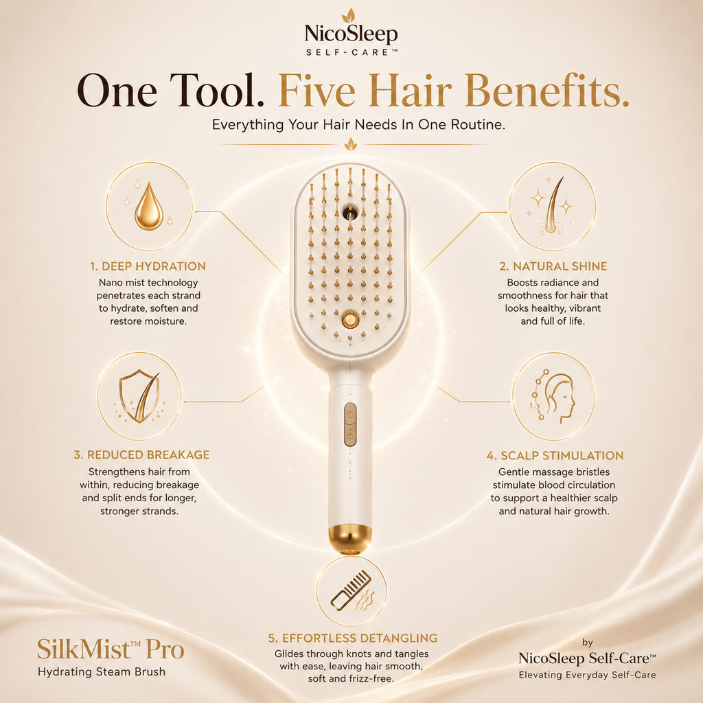 3-in-1 Steam Mist Hair Brush™ – Hydrate, Detangle & Massage in One Stroke